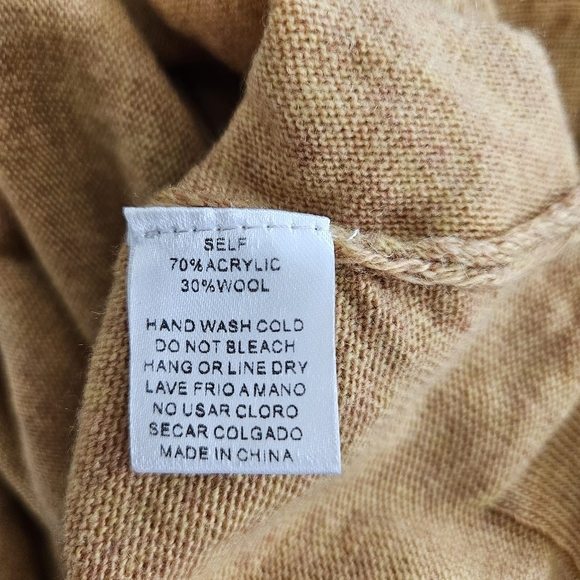 Kye Mi Wool Blend Mustard 3/4 Dolman Butterfly Sleeve Knit Sweater Women's S NWT - Picture 7 of 7